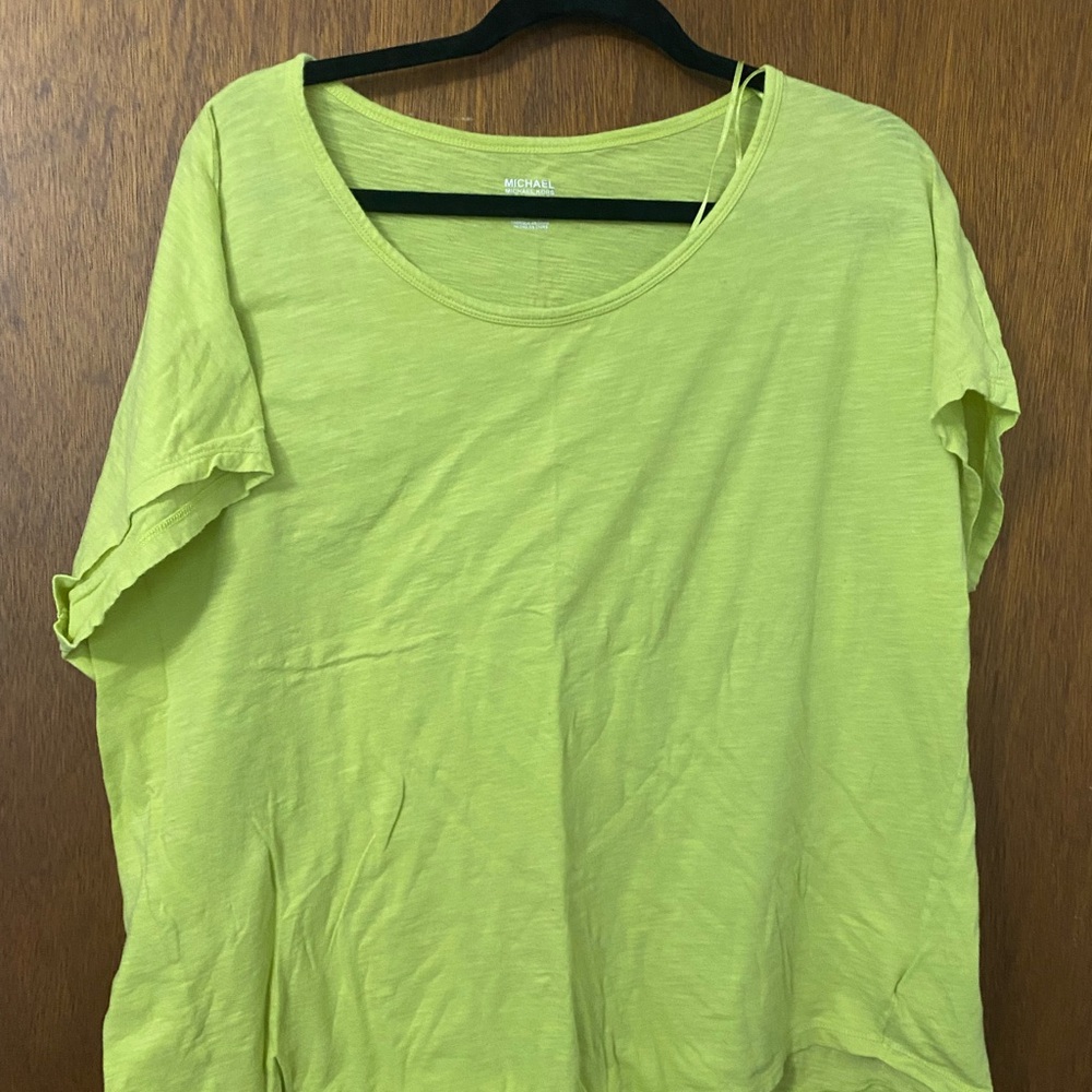 Michael Kors Women's Bright Green Short Sleeve Tee